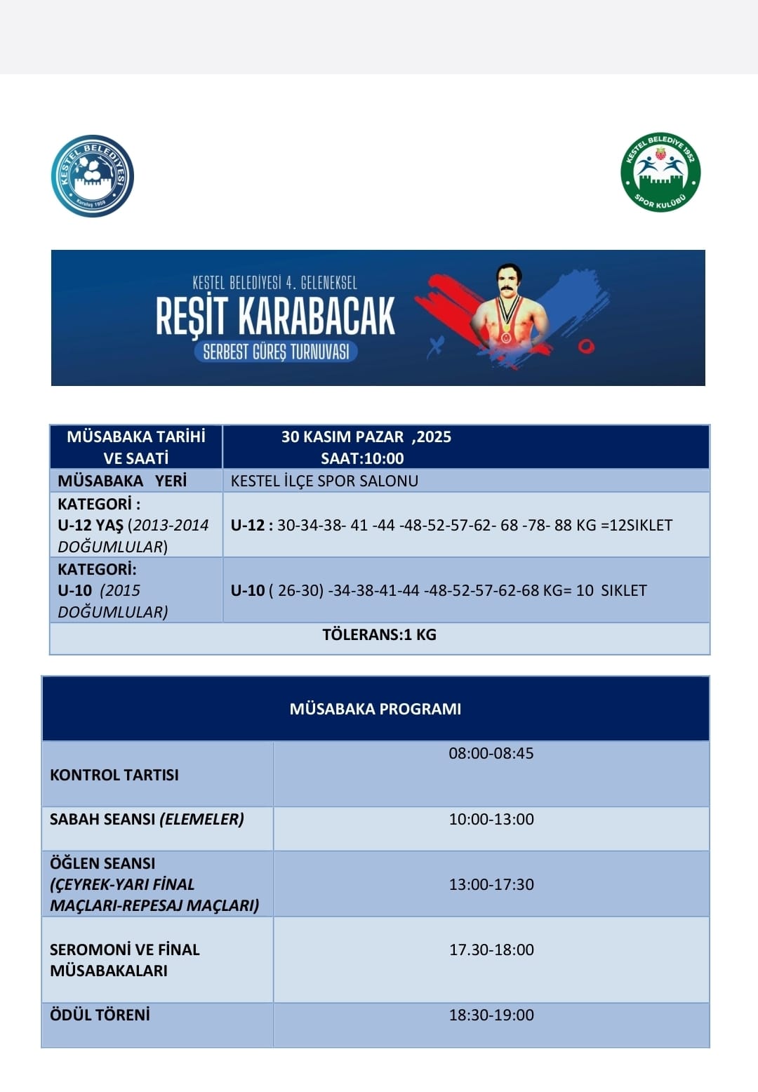 SERBEST GÜREŞ TURNUVASI